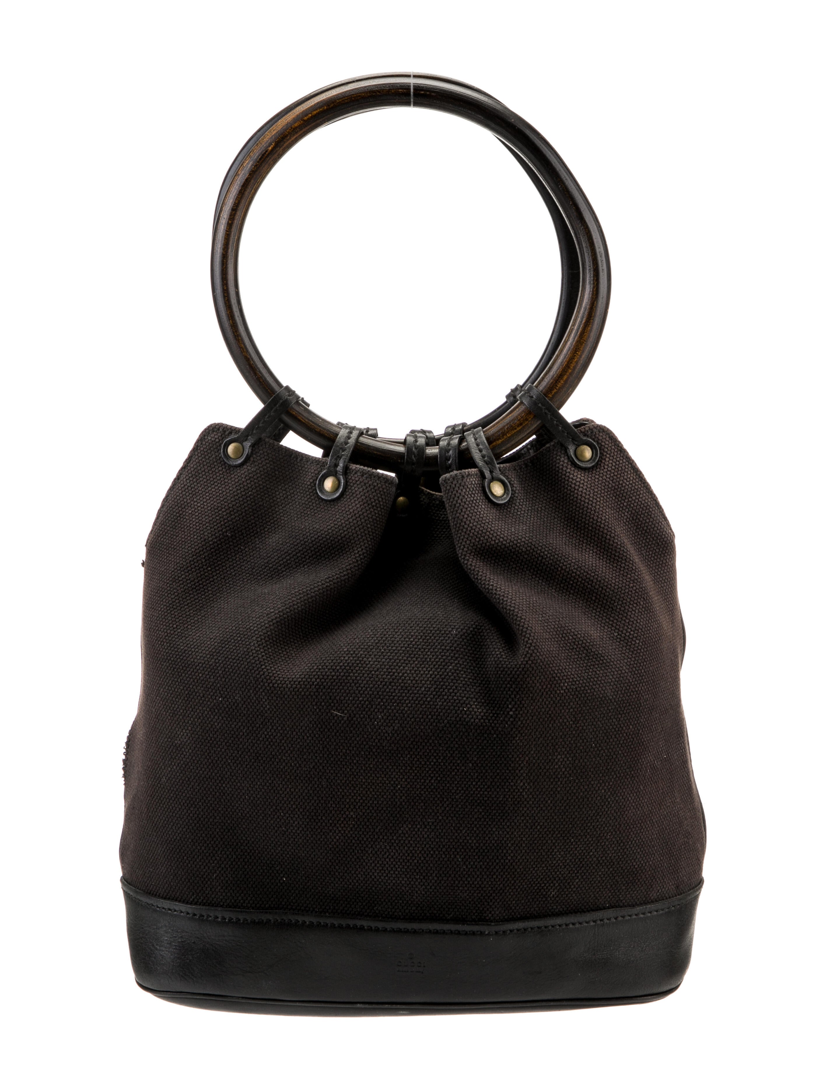 Gucci Leather-Trimmed Bucket Bag