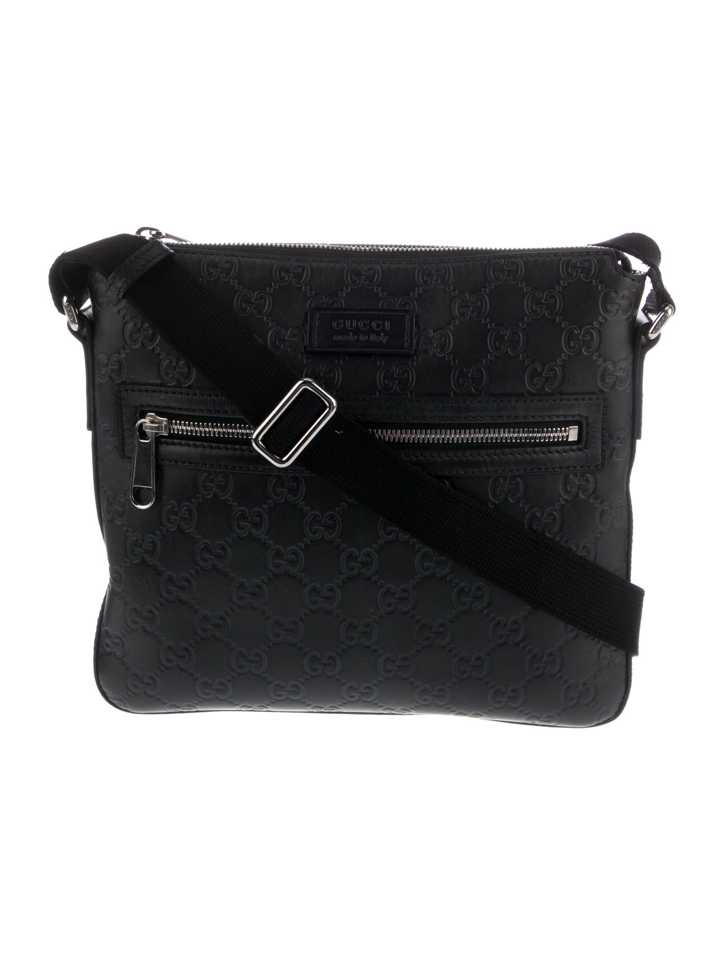 Gucci GG Signature Messenger Bag Black Shoulder Bags, Handbags