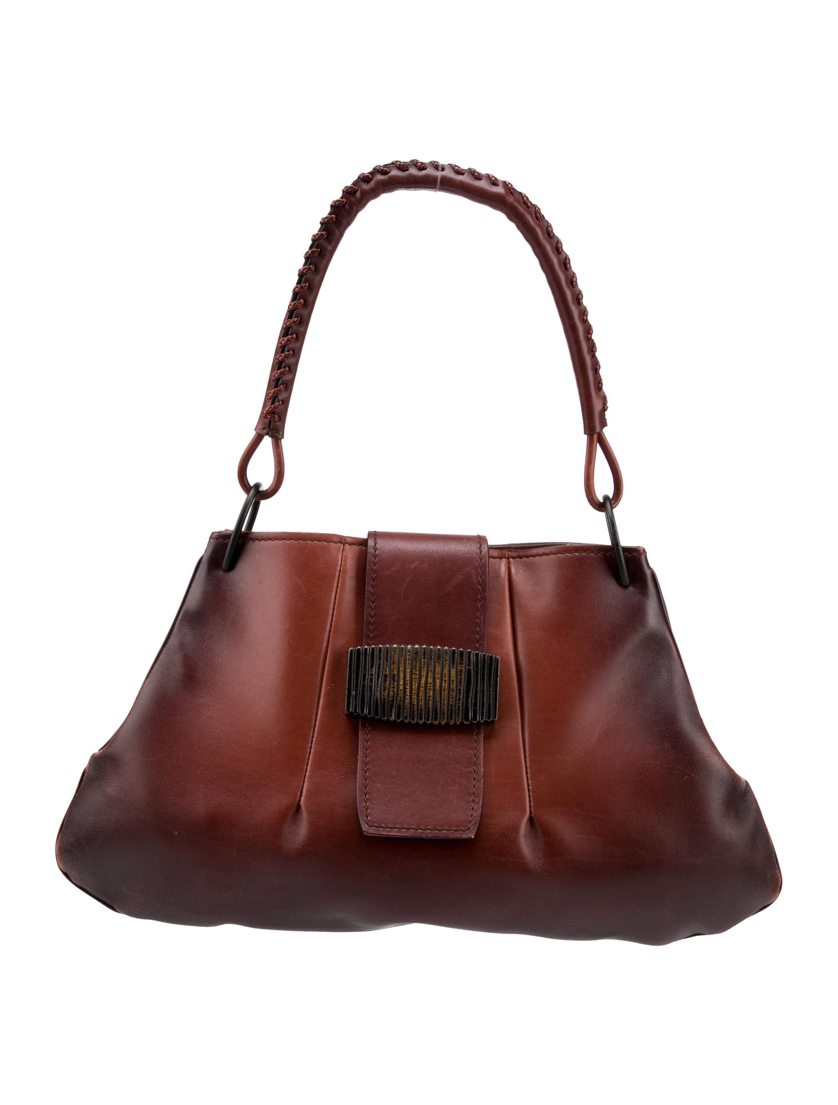 VINTAGE GUCCI BROWN Leather Gradient Bag Shoulder/Hand Bag Used