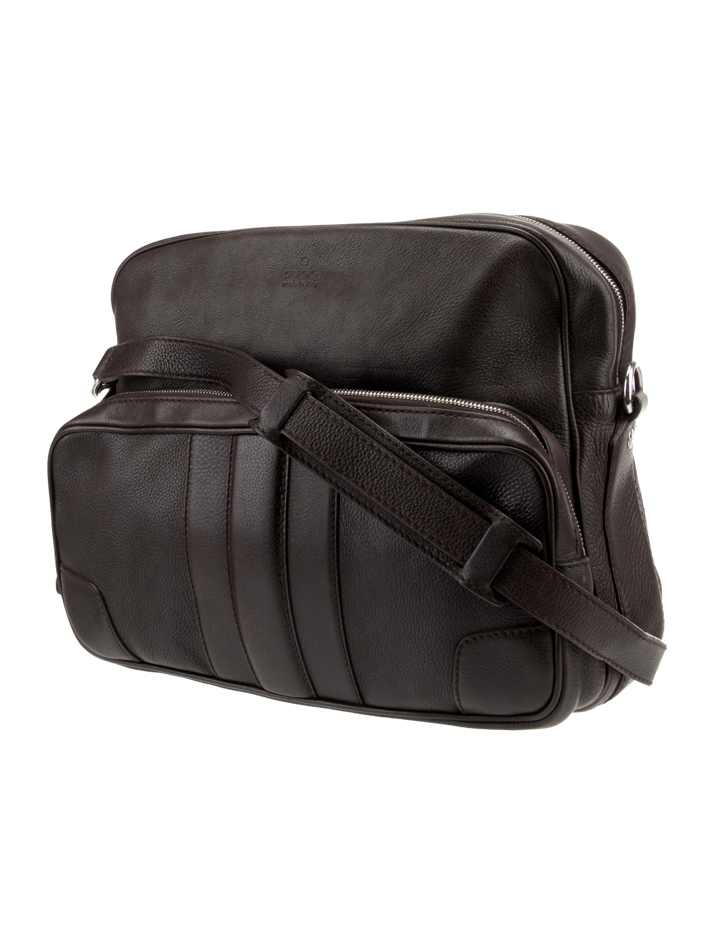 Gucci Leather Messenger Bag Brown Messenger Bags, Bags GUC1370392