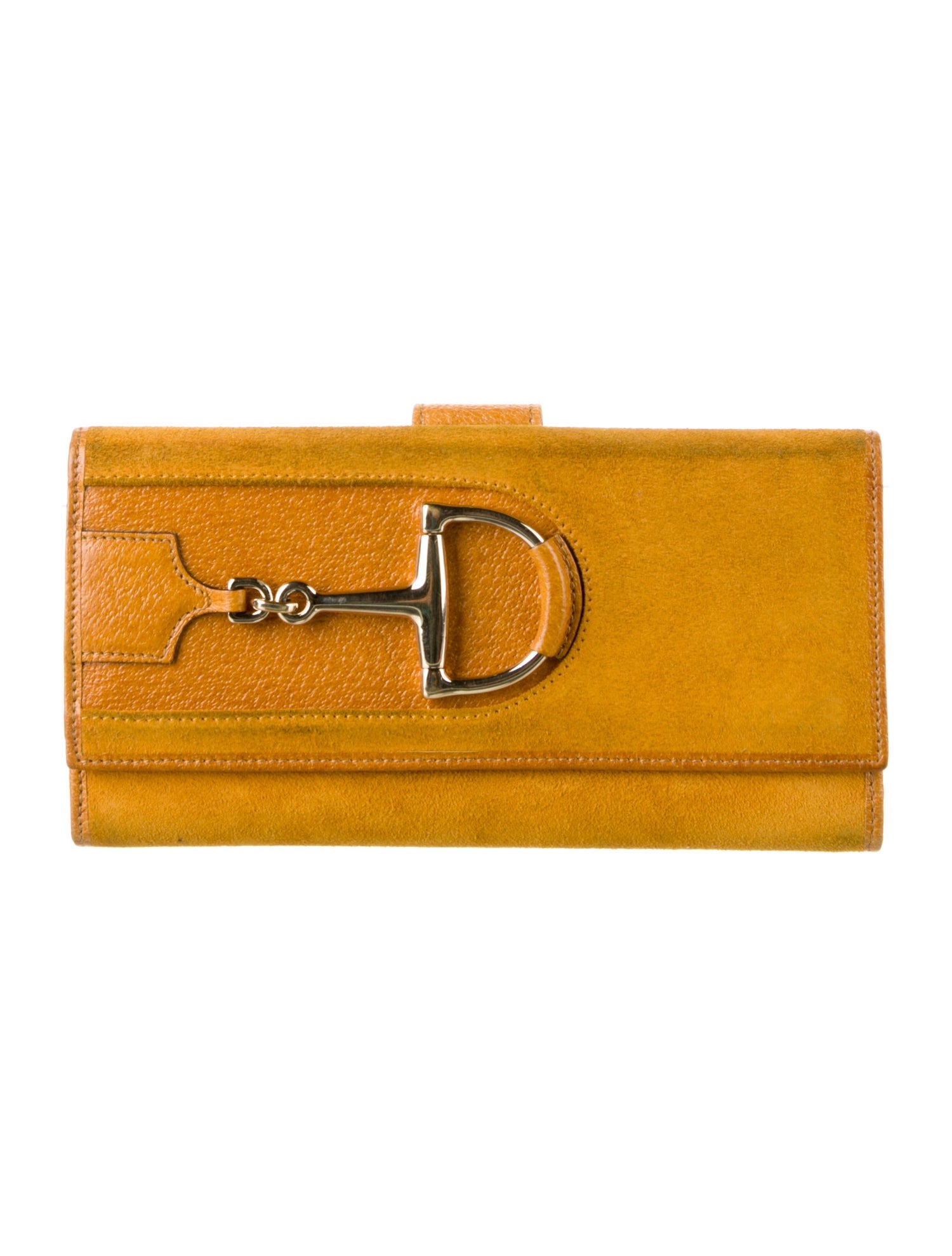 Gucci Horsebit Accent Suede Wallet