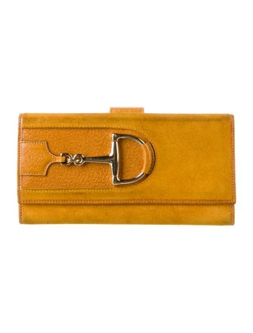 Gucci Wallets Horsebit Accent Suede Wallet