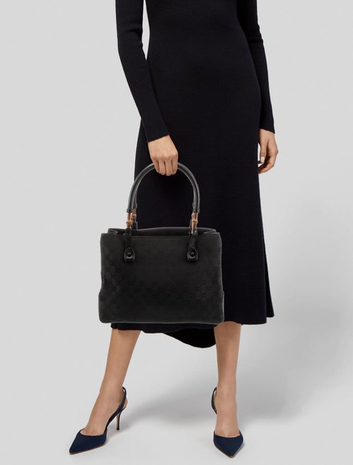 Gucci GG Canvas Small Bamboo Tote