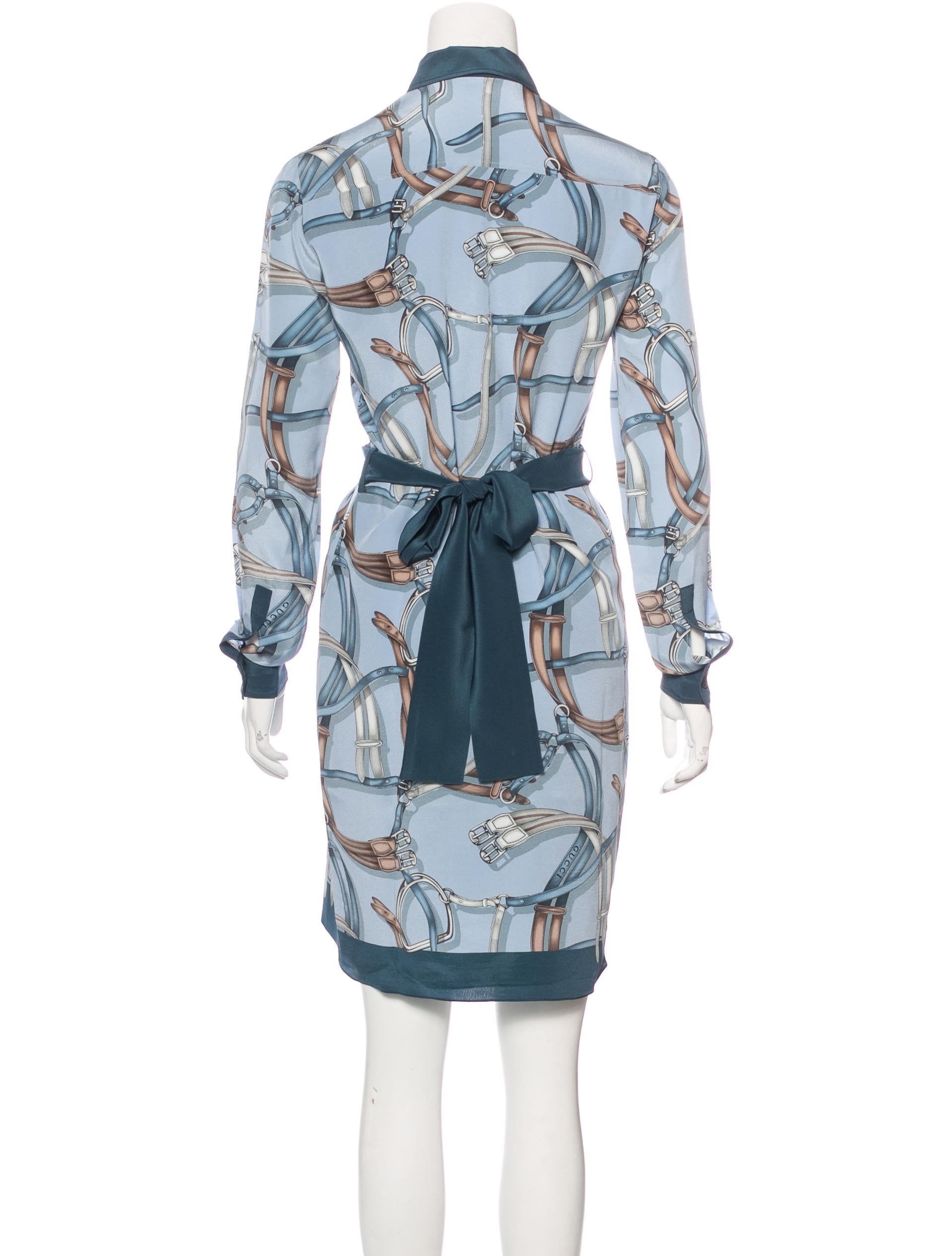 Gucci Silk Equestrian Print Dress - Clothing - GUC137567 | The RealReal
