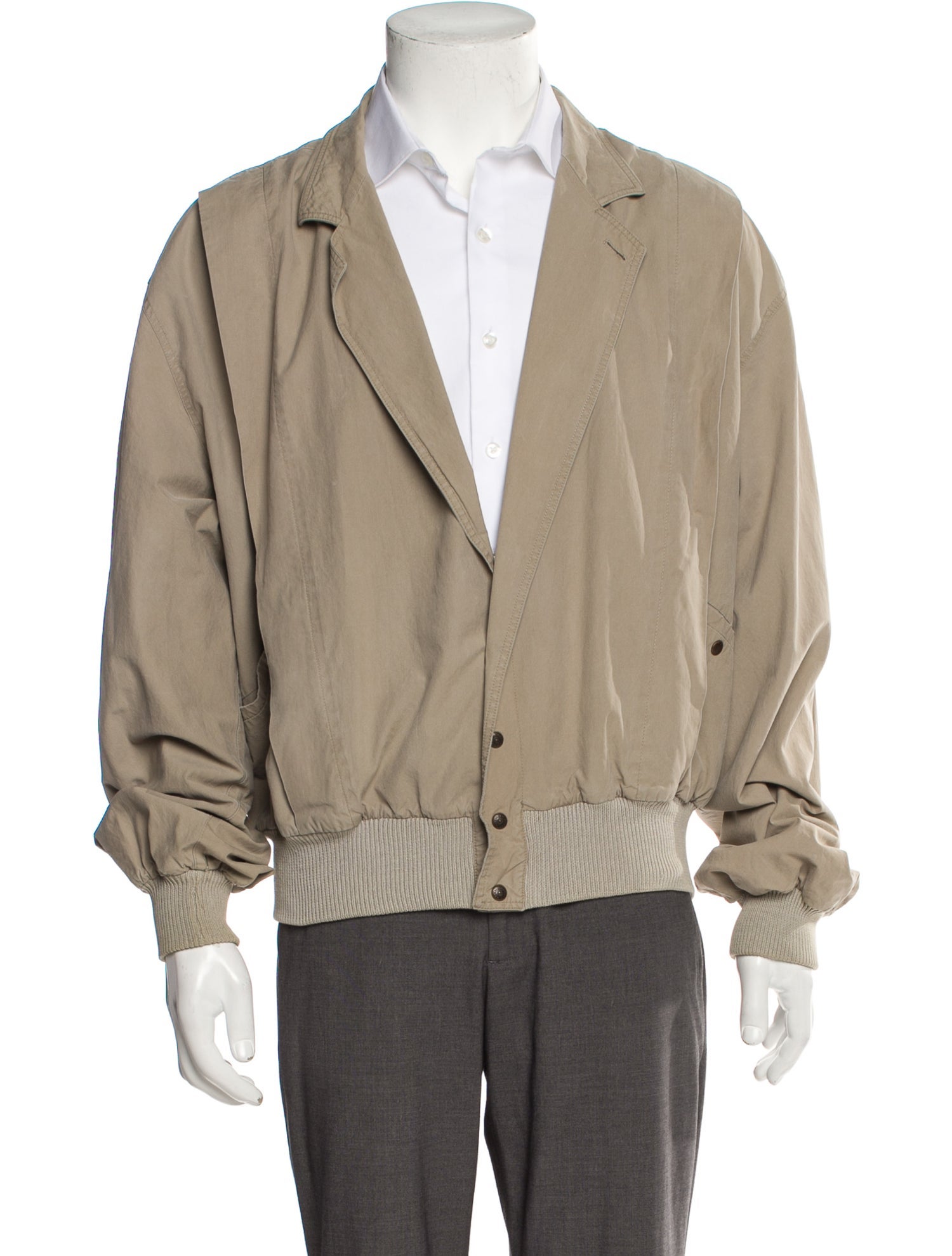 Gucci Lamb Leather Colorblock Pattern Bomber Jacket