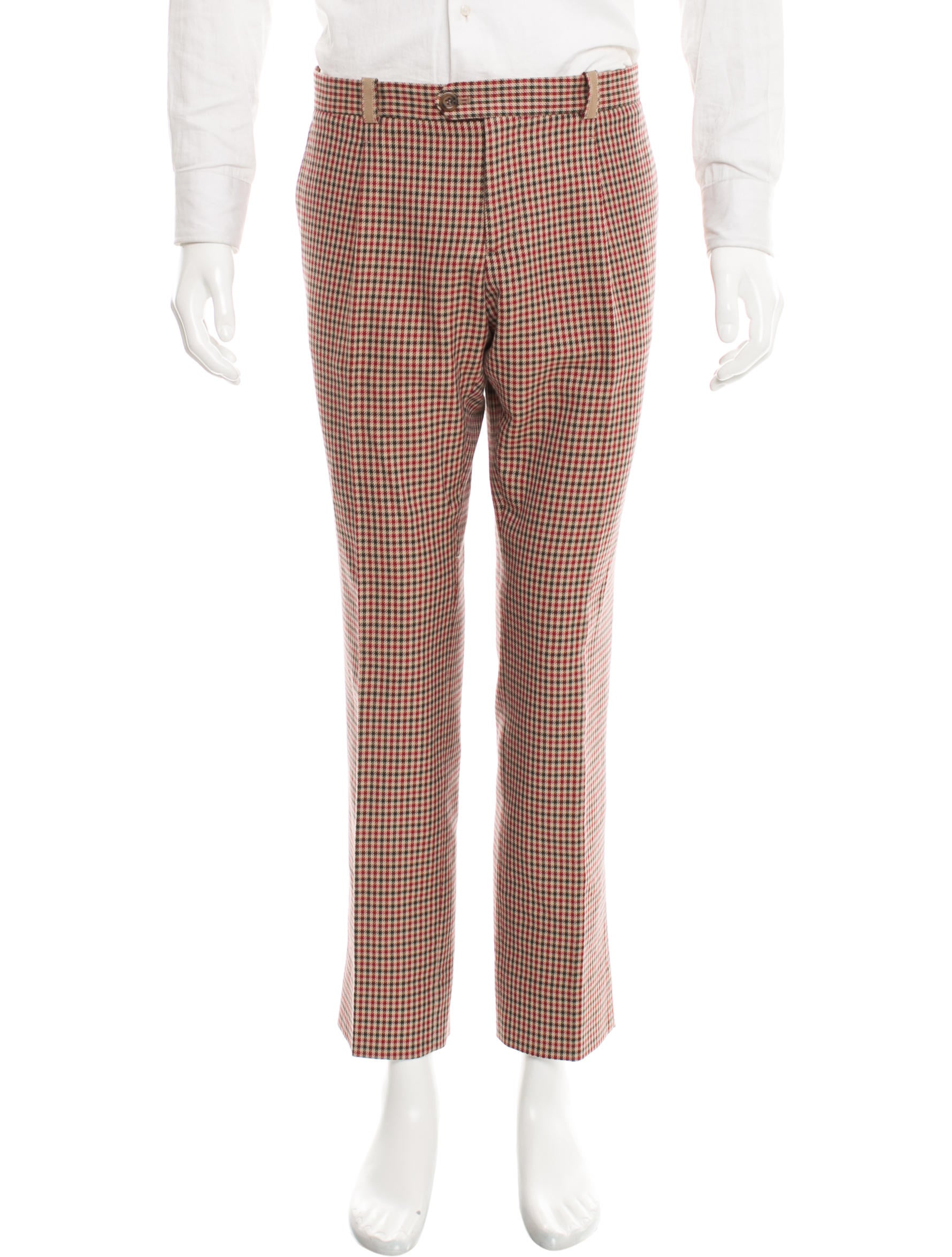 Gucci Pleated Plaid Pants Clothing GUC138491 The RealReal