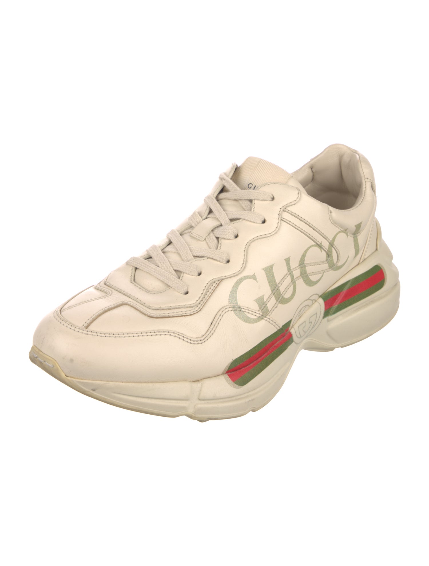 Gucci Web Accent Leather Sneakers