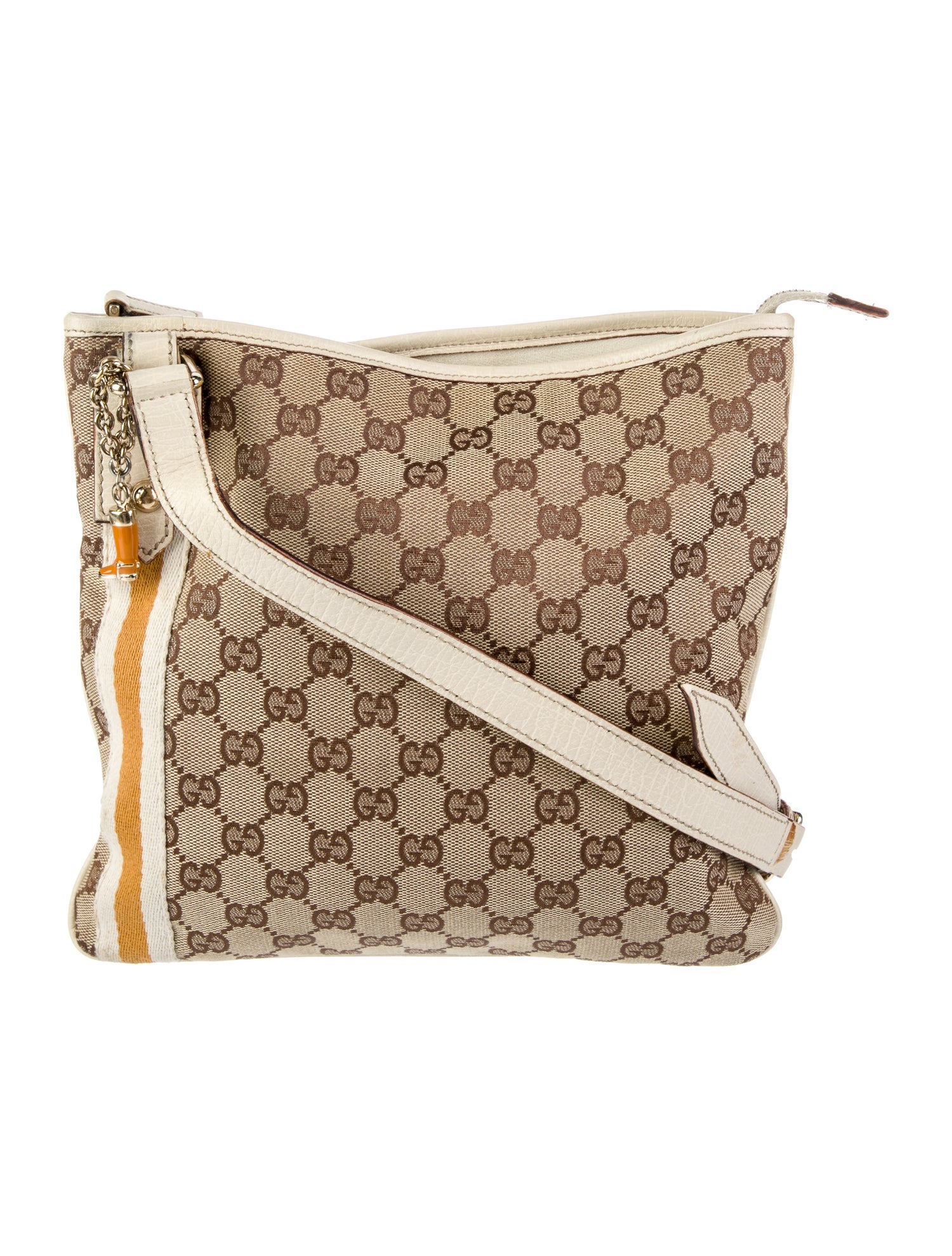 Gucci GG Canvas Jolicoeur Messenger Bag Brown Crossbody Bags