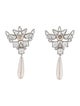 Gucci Interlocking G Faux Pearl & Crystal Drop Earrings