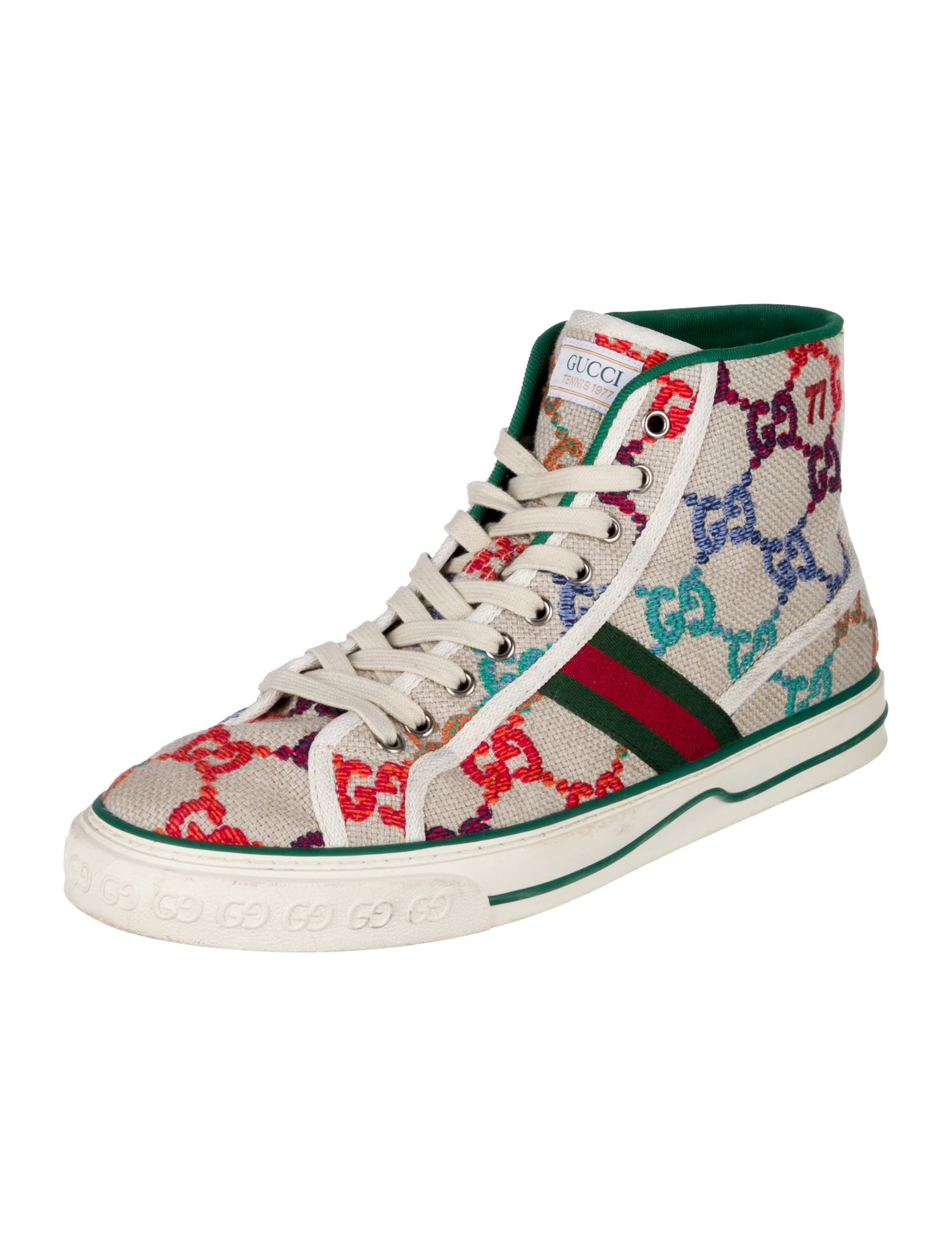 Gucci  Accent Canvas Sneakers White Sneakers, Shoes GUC1397684 The RealReal