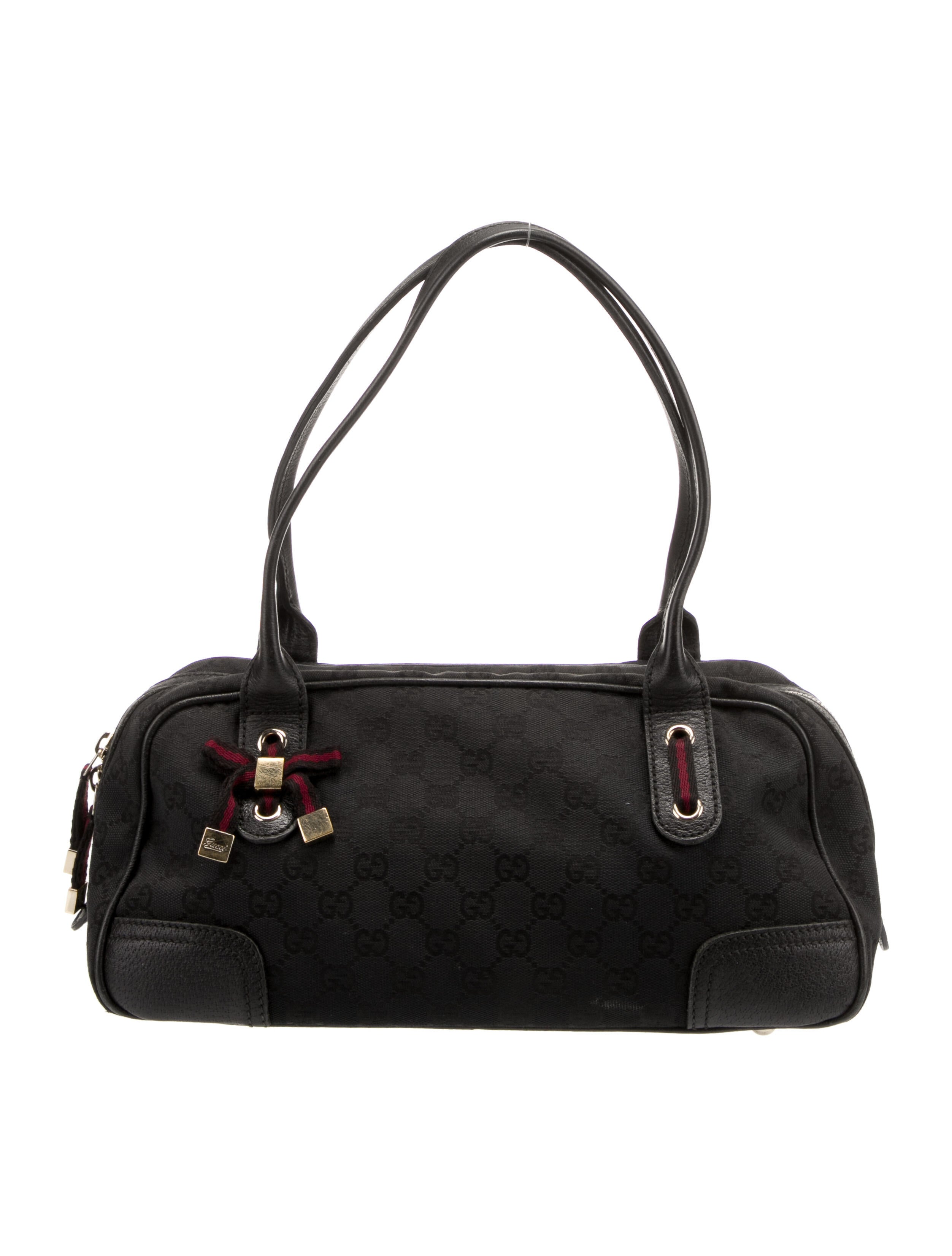 Gucci GG Canvas Princy Boston Bag - Black Shoulder Bags