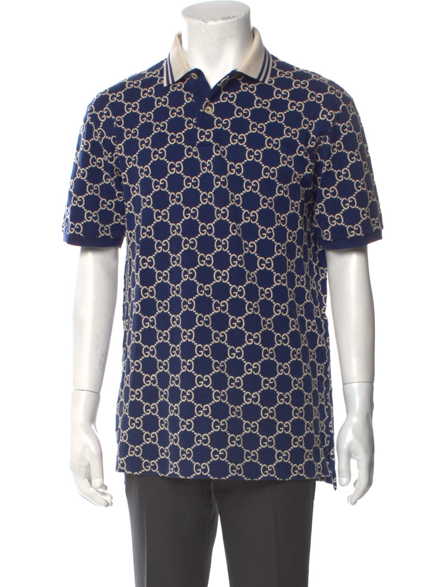 Gucci Printed Collar Polo Shirt