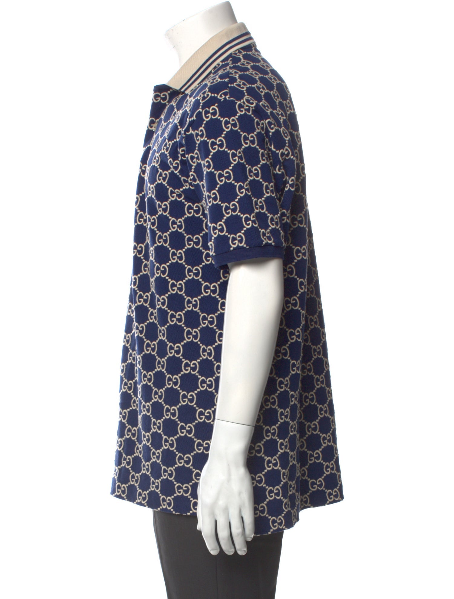 Gucci Printed Collar Polo Shirt