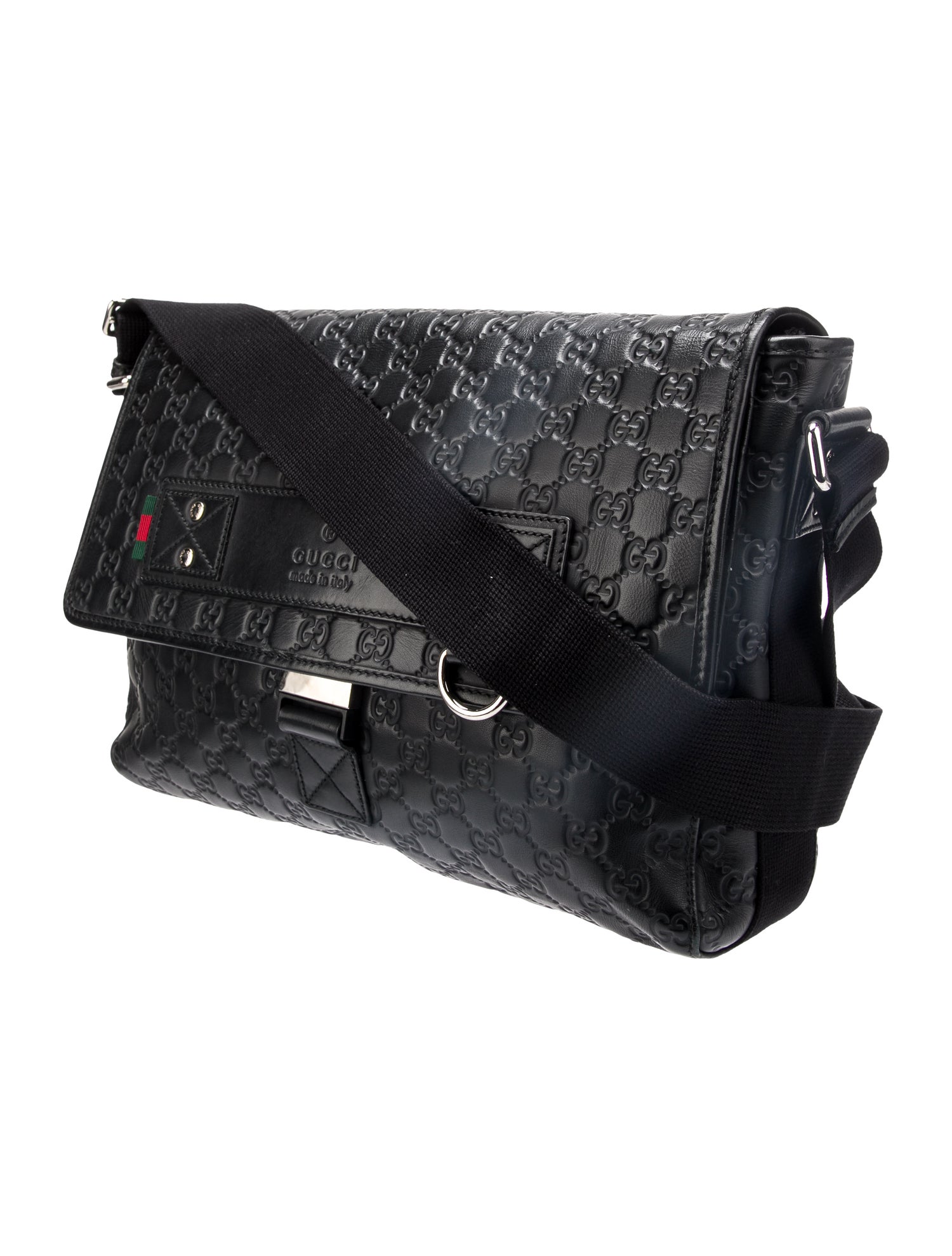 Gucci GG Signature Messenger Bag Black Messenger Bags, Bags