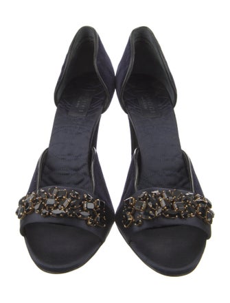 Gucci Velvet Crystal Embellishments Sandals