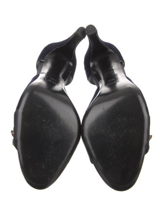 Gucci Velvet Crystal Embellishments Sandals