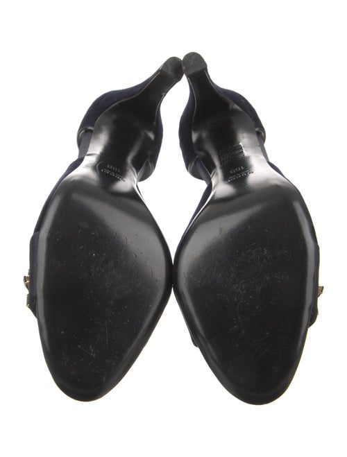 Gucci Velvet Crystal Embellishments Sandals