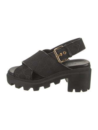 Gucci GG Canvas Canvas Slingback Sandals