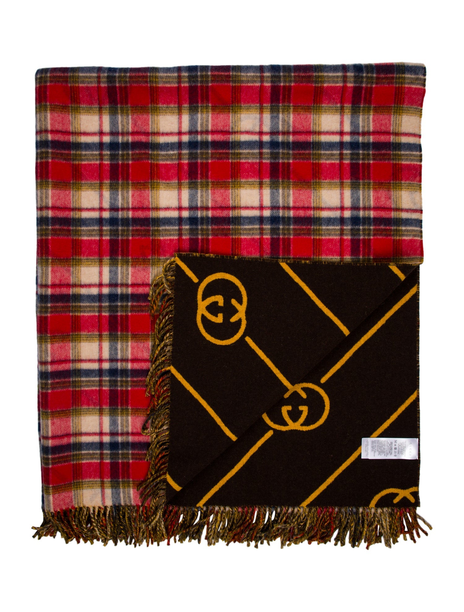 Gucci GG Tartan Plaid Throw Blanket w/ Tags GUC1418334 The RealReal