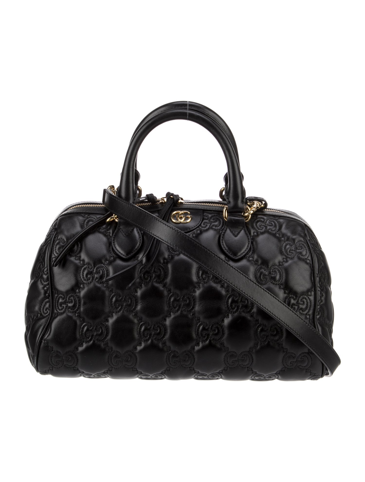 GUCCI バッグ Gucci GG Matelassé Medium Bowler Bag - Black Handle Bags, Handbags