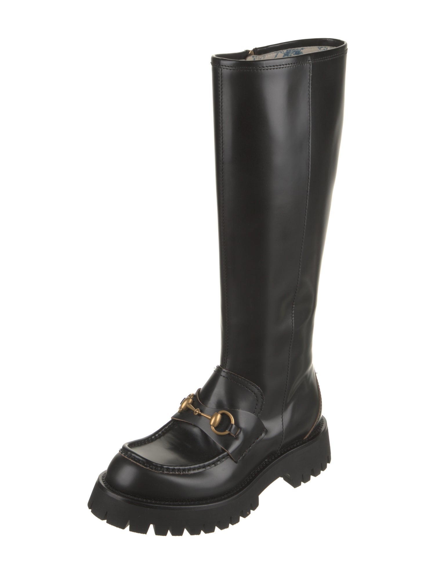 Gucci 1955 Horsebit Accent Leather Rain Boots Black Boots, Shoes GUC1419197 The RealReal