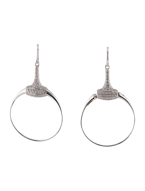 Gucci 18K Diamond Horsebit Drop Earrings