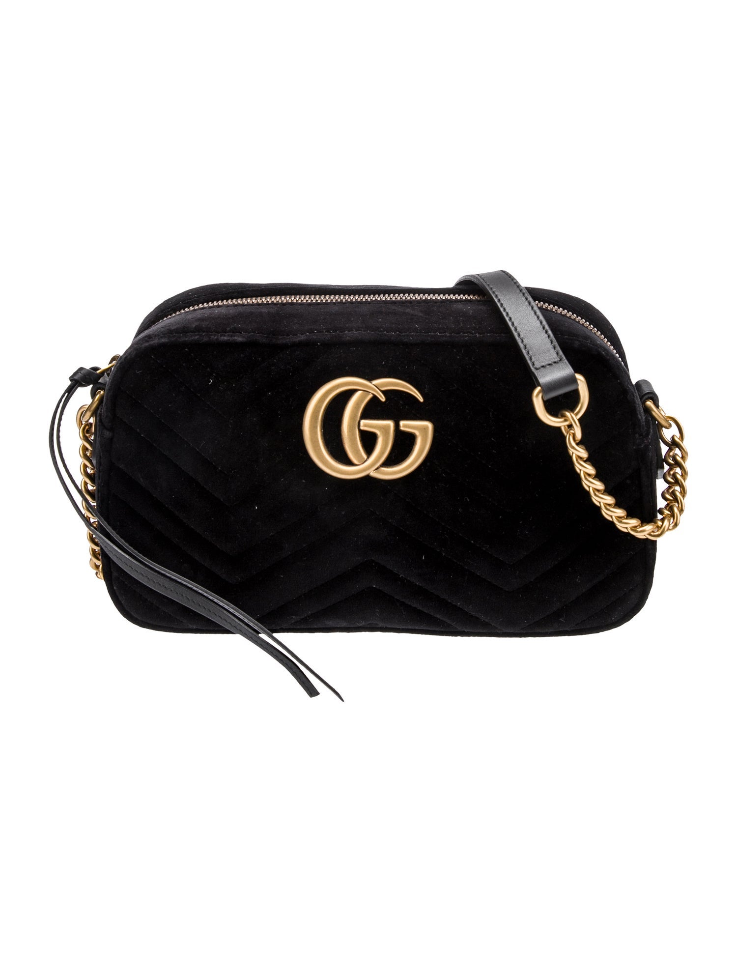 Gucci Small GG Marmont Matelassé Camera Bag Black Crossbody Bags