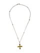 Gucci Enamel Cross Pendant Necklace