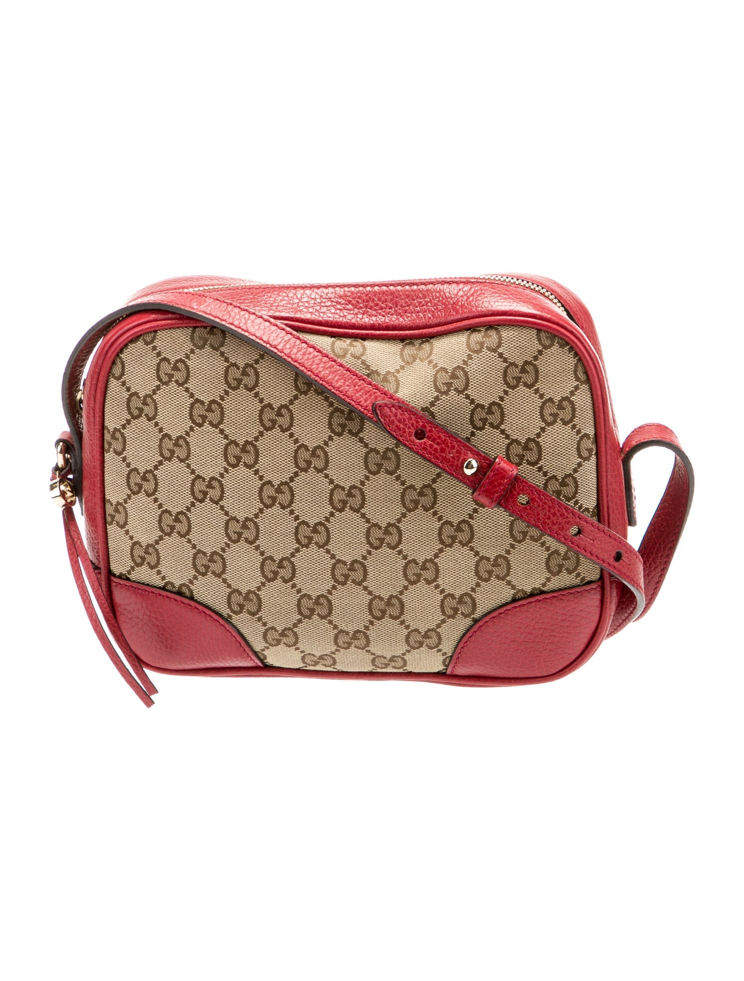 Gucci GG Canvas Mini Bree Crossbody Bag Red Crossbody Bags, Handbags
