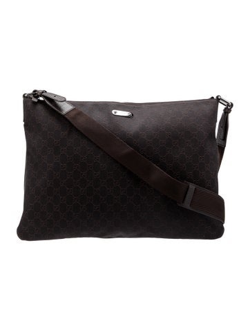 Gucci Shoulder Bags GG Denim Flat Messenger Bag