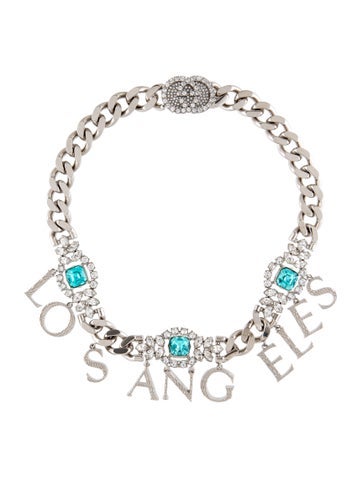 Gucci Choker Crystal Interlocking G Los Angeles Necklace