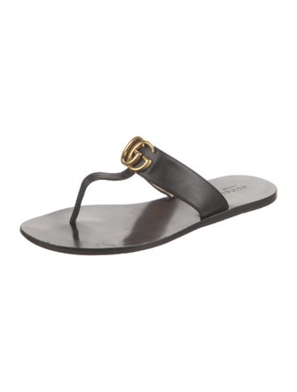 Gucci Running GG Logo Leather Slides