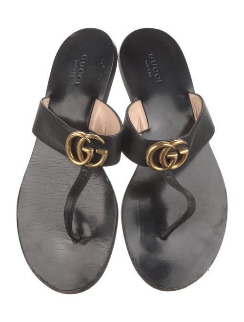 Gucci Running GG Logo Leather Slides