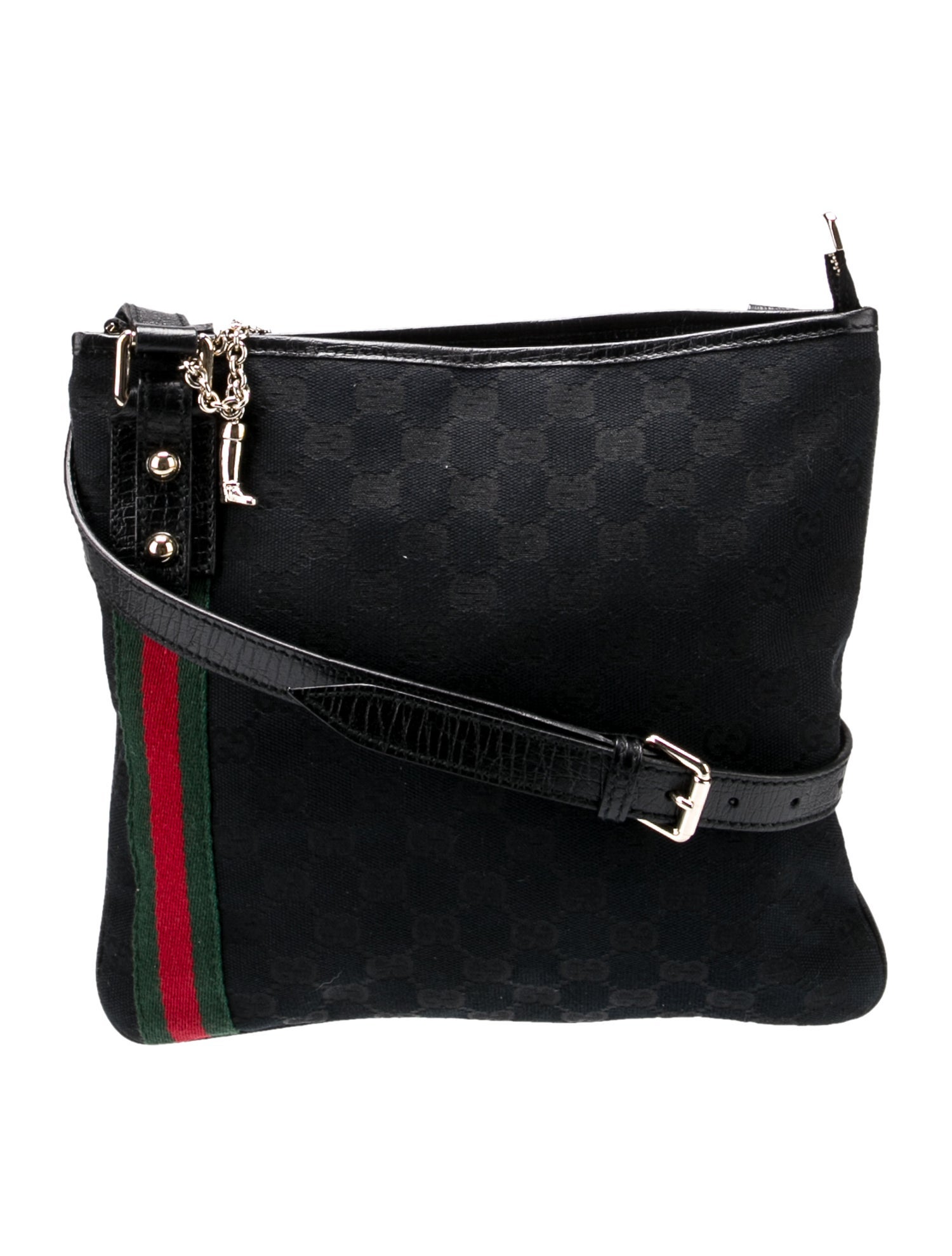 Gucci GG Canvas Jolicoeur Messenger Bag Black Crossbody Bags