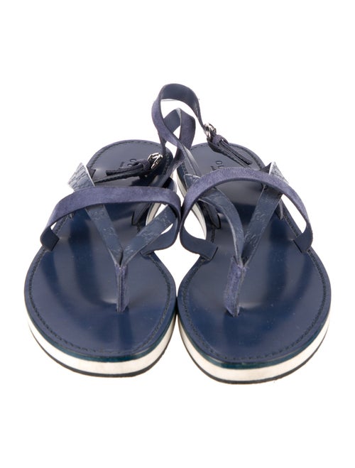 Gucci GG Logo Leather Slingback Sandals