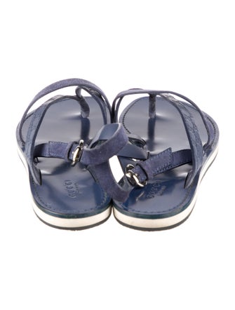Gucci GG Logo Leather Slingback Sandals