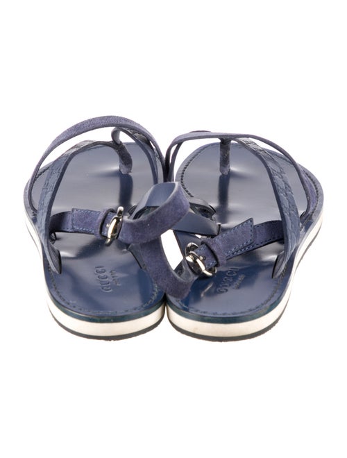 Gucci GG Logo Leather Slingback Sandals