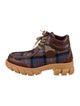 Gucci Wool Plaid Print Hiking Boots