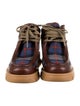 Gucci Wool Plaid Print Hiking Boots