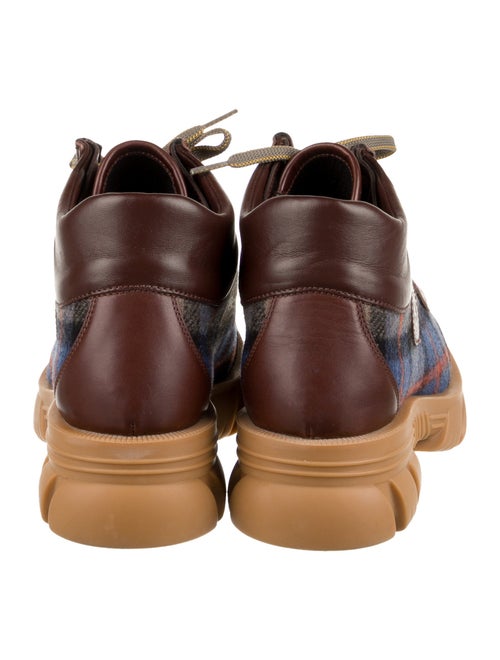 Gucci Wool Plaid Print Hiking Boots