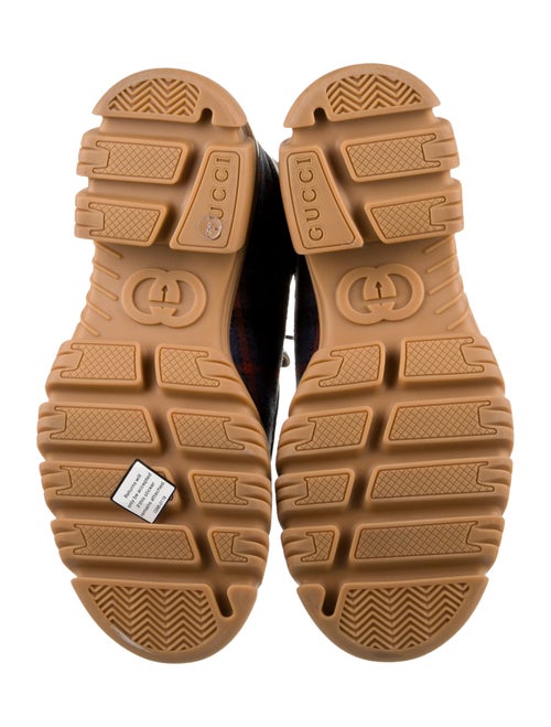 Gucci Wool Plaid Print Hiking Boots