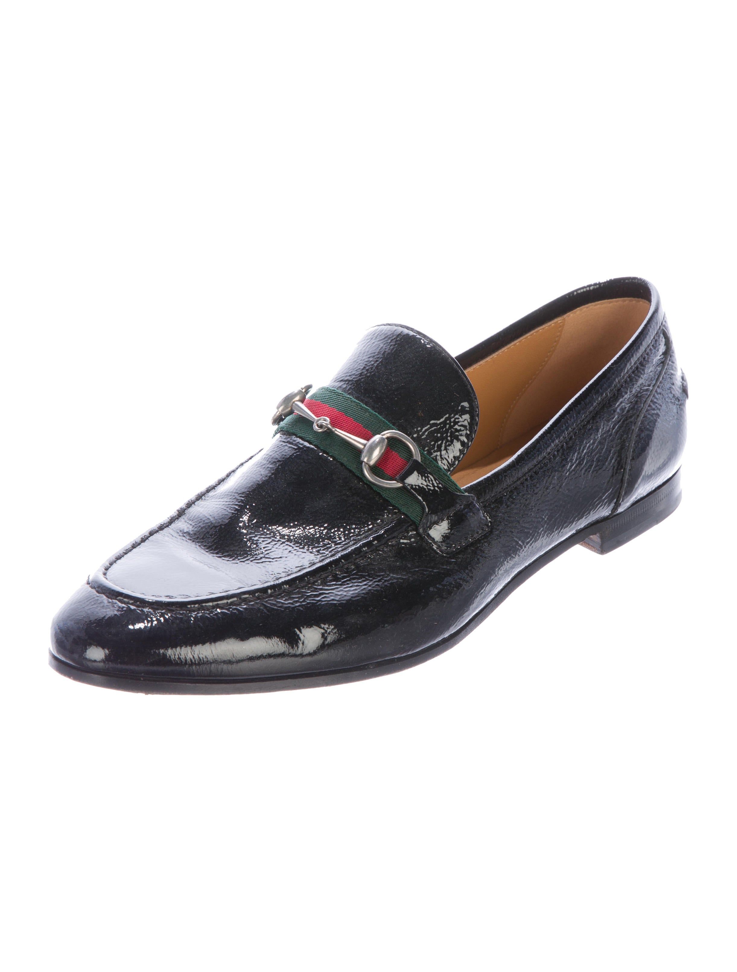 Gucci Patent Leather Horsebit Loafers