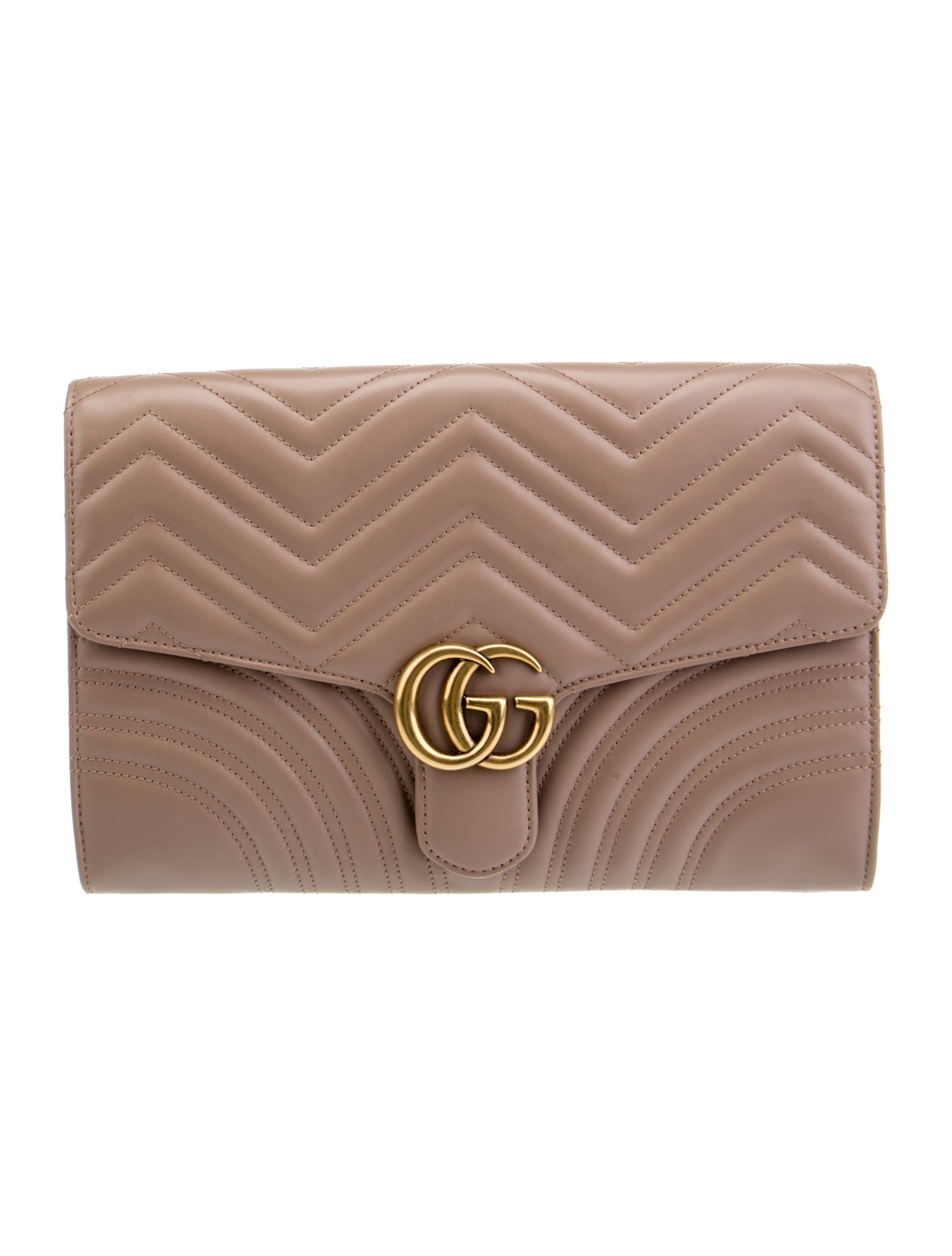 Gucci GG Marmont Matelassé Clutch Neutrals Clutches, Handbags