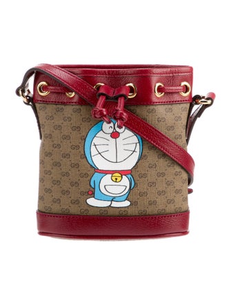 Gucci x Doraemon Candy GG Leather-Trimmed Bucket Bag