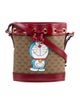 Gucci x Doraemon Candy GG Leather-Trimmed Bucket Bag