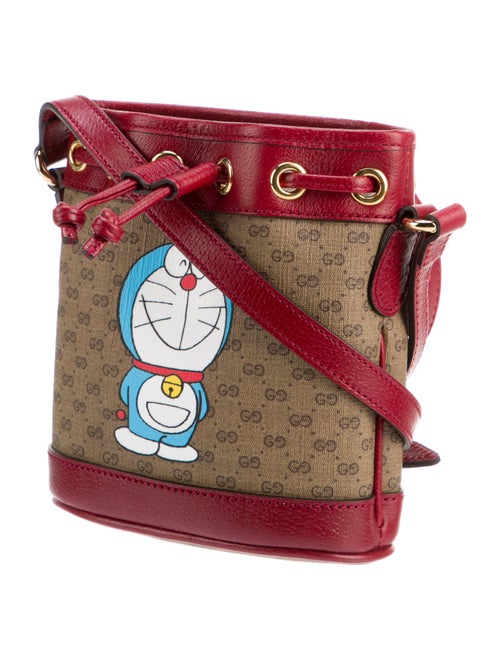Gucci x Doraemon Candy GG Leather-Trimmed Bucket Bag