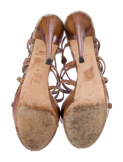 Gucci GG Canvas Leather Slingback Sandals