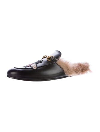 Gucci 2017 Fur-Trimmed Princetown Slippers