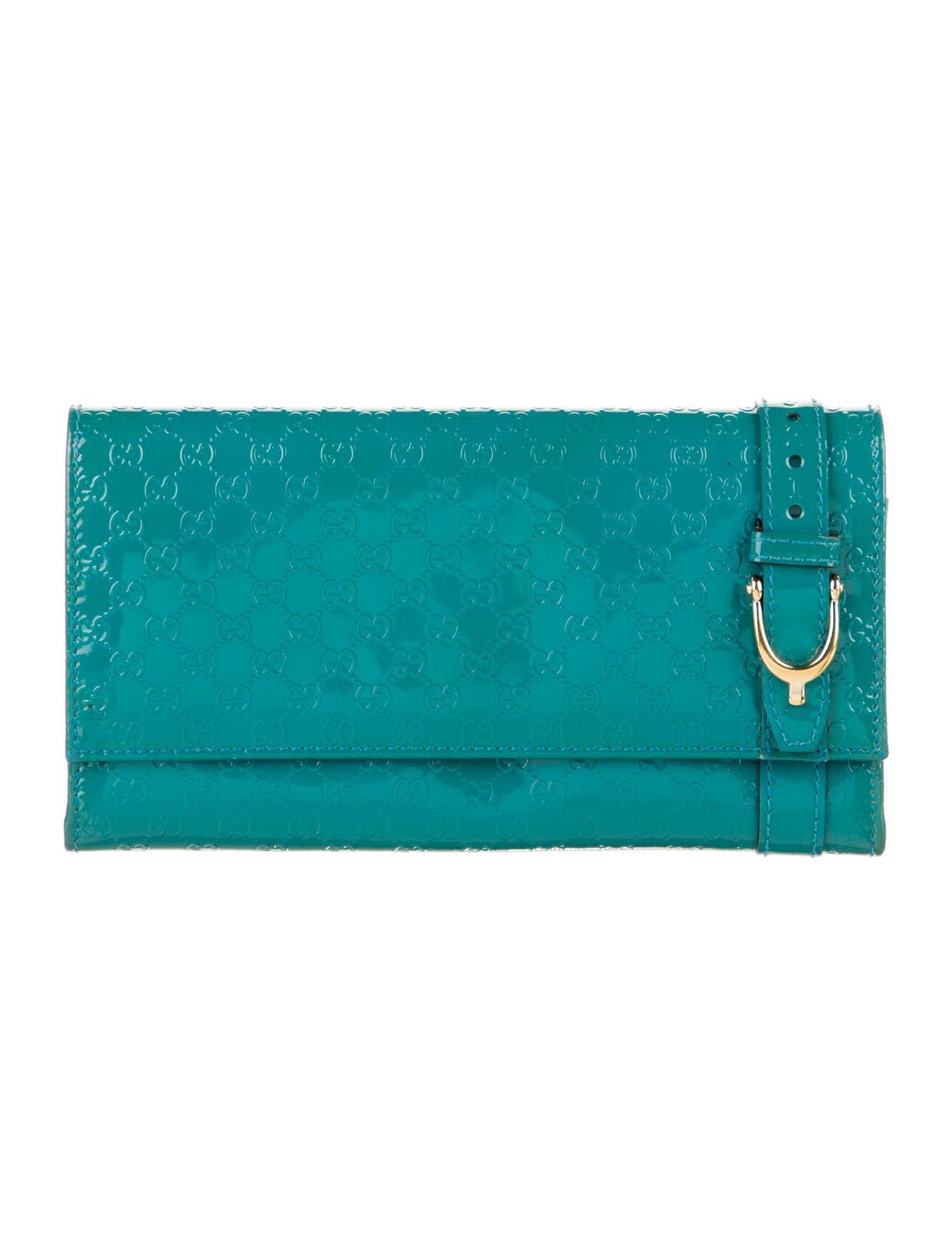 Gucci Horsebit Accent Patent Leather Continental Wallet
