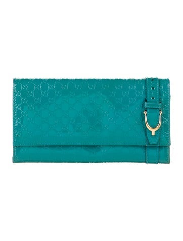 Gucci Wallets Horsebit Accent Patent Leather Continental Wallet